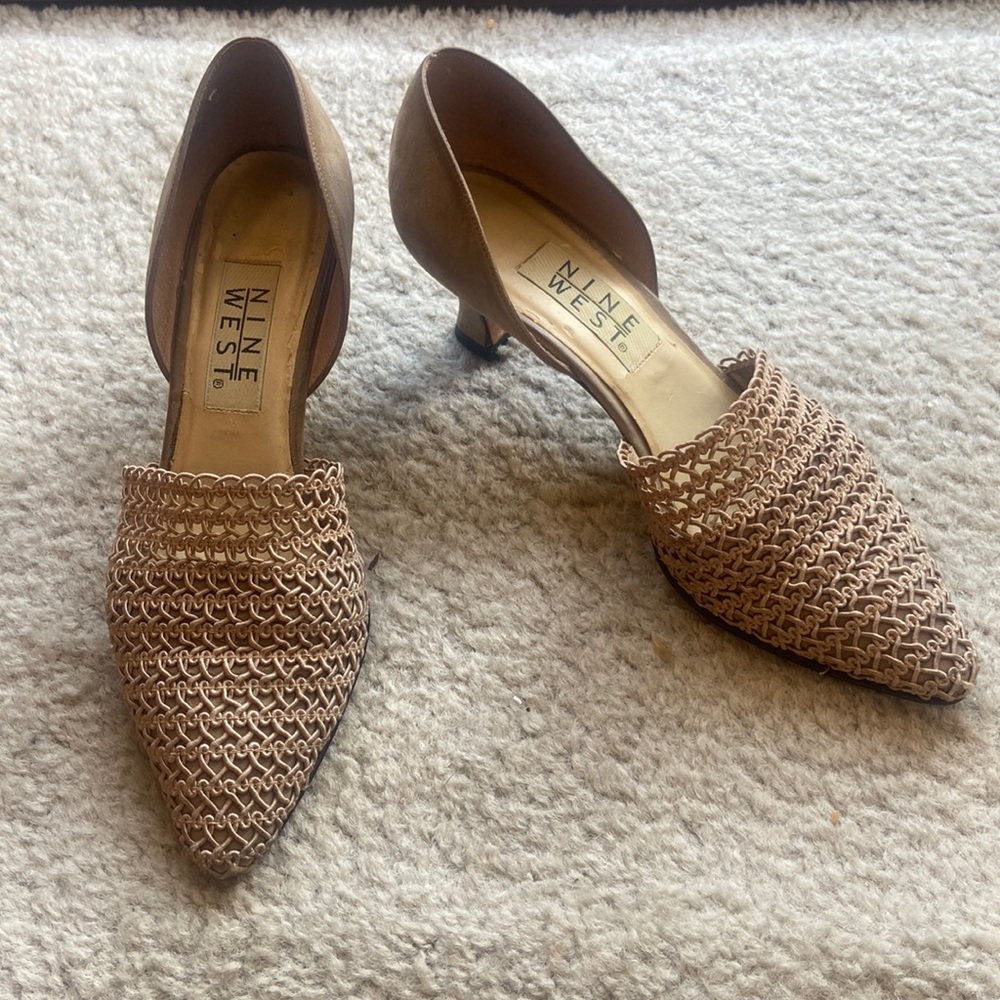 Beige, Nine West small heel, size 7M